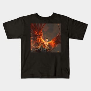 Castiel with Fire Wings Kids T-Shirt